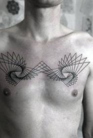 gason pwatrin gwo jeyometri Style nwa modèl tatoo
