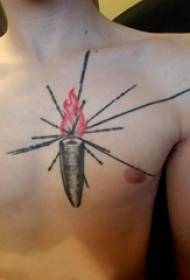 Tatoo za kifua cha tatoo kiume wavulana rangi ya kifua