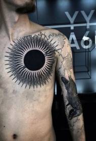 personaliteti i gjoksit model tatuazhesh nga dielli i errët