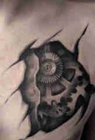 bike gear tattoo male boy chest mechanical gear tattoo picture
