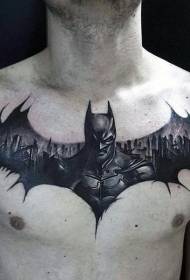 grudi divan crni Batman s uzorkom tetovaže značke
