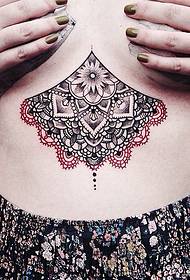 胸部性感梵花tattoo纹身图案