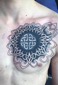 Modello di tatuaggio totem nero stile petto celtico