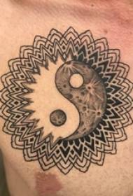 Tatuaje en el pecho hombres varones pecho negro yin y yang tatuajes fotos