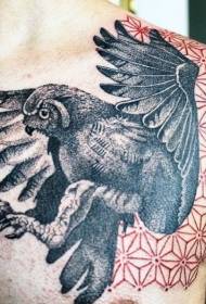 torace gufo di frassino nero e motivo tatuaggio linea rossa