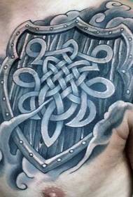 Patrón de tatuaxe de nó celta para peito