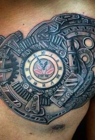 ракла с цвят на гърдите механичен модел татуировка на часовник