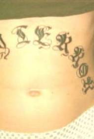 břicho černé písmeno symbol tetování vzor