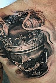 boob Europese en Amerikaanse kroon schedel tattoo patroon