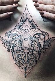 antilope di petto van Gogh tatuaggi di tatuaggi di fiori