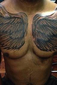 Mezzo modello semplice nero grigio ala tatuaggio