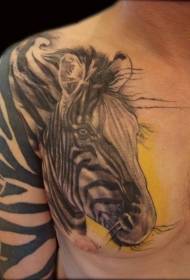 patrún tattoo zebra álainn dubh agus bán