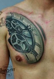 груди колір красиві механічні годинник татуювання візерунок