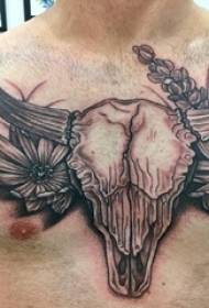 Tatuaj de cap de capră Satana băieți piept ciorapi oaie imagine