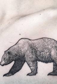 brystet unikt svart grizzly tatoveringsmønster