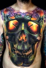 modello di tatuaggio personalizzato addome cranio di colore splendido
