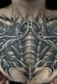prsi črno velik Mehanski osebni vzorec tatoo
