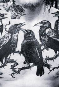 rintaryhmä Musta pelottava varis tatuointikuvio