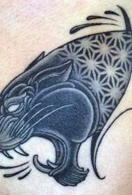 Brust klassischen schwarzen Pantherkopf Tattoo-Muster