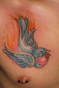 disegno del tatuaggio uccello canto del petto