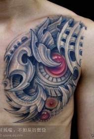 patró de tatuatge en color 3d amb forma de pit
