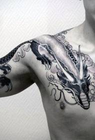 Asiatiska tatueringsmönster för sjal drake tatuering