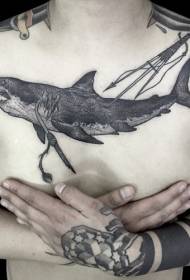 faʻailoga o le togitogiga uliuli ma le harpoon tattoo tattoo