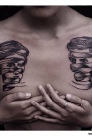 Këscht abstrakt Meedchen Punkt Tattoo Tattoo Muster