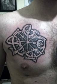 Ko'krak qafasi Totem rangidagi zarb naqshlari