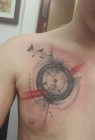 tattoo chest female boys chest colored clock tattoo pictures