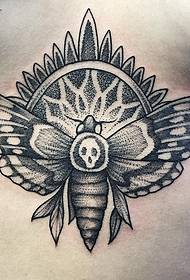 isifuba se-sexy prick moth skull tattoo iphethini