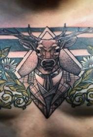 literary deer tattoo male chest art deer tattoo picture