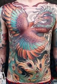piept incredibil de culoare fantezie model de tatuaj pasăre