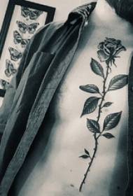 yara maza kirji baƙar fata launin toka Thorn dabara inji kayan abu tashi tattoo tattoo