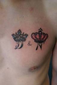 koroa tatuaje gizonezko bularra koroa tatuaje irudian
