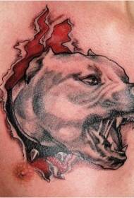 човјек напад грудног коша тетоважа узорак коже суза