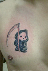 tatuagem de morte bonito no peito masculino