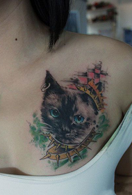 lindo gato avatar tatuaje patrón Daquan