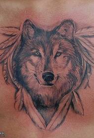 chest Siberian Husky Tattoo Pattern