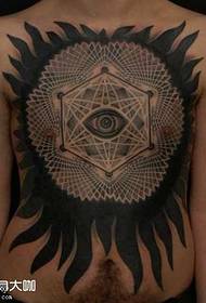 bröstpunkt bländning tatuering mönster
