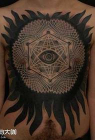 chest point glare tattoo pattern