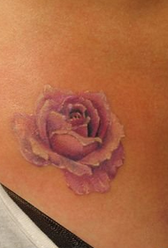 chest Purple Rose Tattoo
