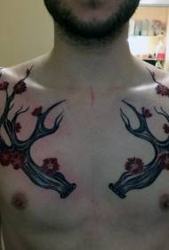 model de tatuaj piept antler antler prun fun