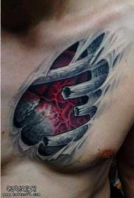 груди серце татуювання візерунок