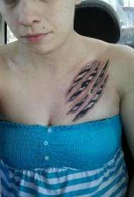ngozi ya kufua zebra muundo wa kifua cha tattoo