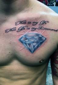 meravigliosi diamanti colorati e modello tatuaggio lettera