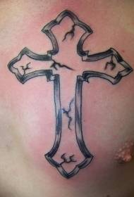 disegno del tatuaggio croce petto pietra