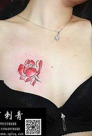 chest lotus tattoo pattern