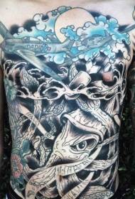 Balafireka reng û dûkelê ku bi Modela Tattoo Squid