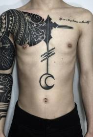 Puolet polynesialainen koriste, jossa on kuun tatuointikuvio